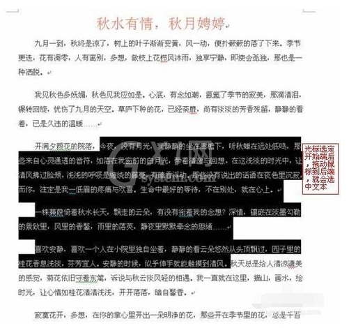 Word软件选定文本的简单操作教程截图