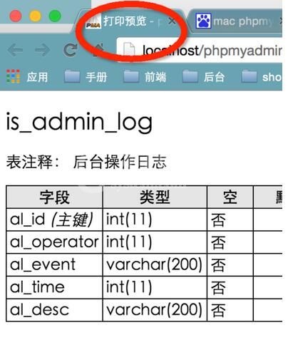 phpmyadmin打印数据字典的详细步骤截图