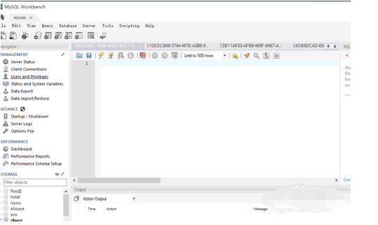 mysql workbench隐藏output栏的操作教程截图