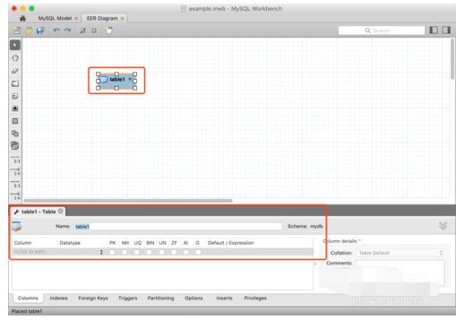 MySQL WorkBench设计数据库的操作过程截图