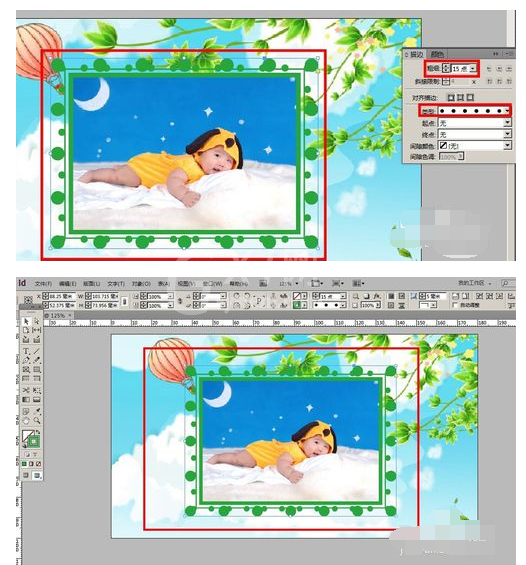 Adobe Indesign cs6制作可爱的圆点相框的操作教程截图