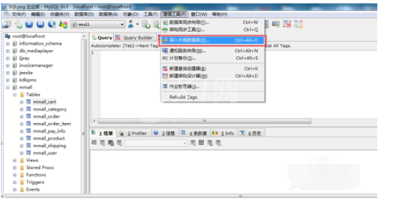SQLyog导入excel数据的使用方法截图