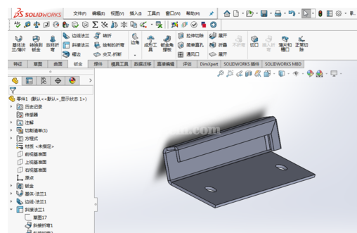 SolidWorks斜切法兰应用的操作教程截图