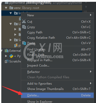 pycharm删除文件的具体操作教程截图