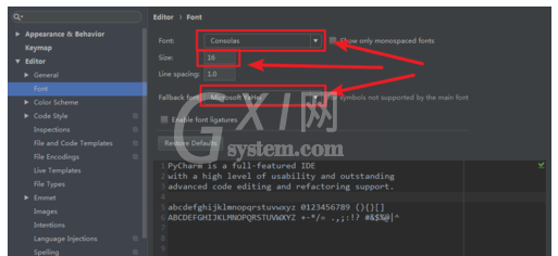 pycharm改中文字体的操作教程截图