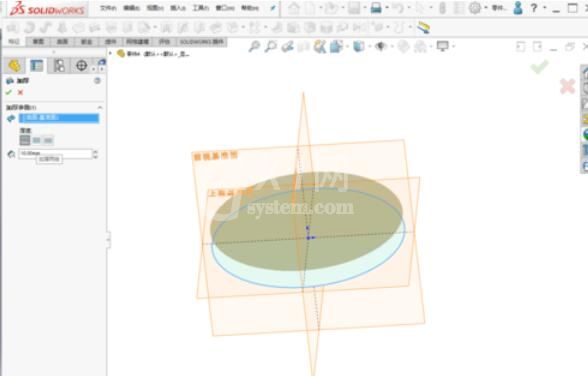 solidworks2019中加厚命令使用操作步骤截图