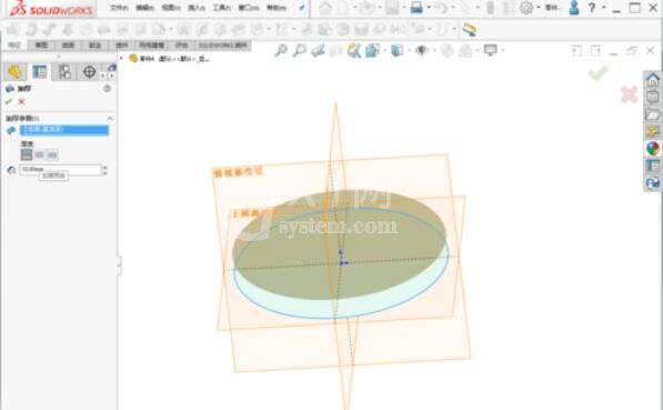 solidworks2019中加厚命令使用操作步骤截图