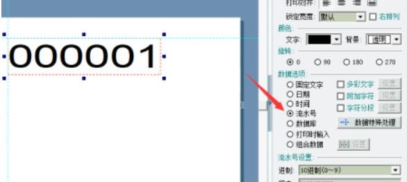 Label mx设置中间流水号文字的操作步骤截图