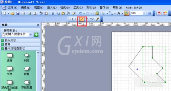 microsoft office visio 2003制作多边图块的详细方法截图