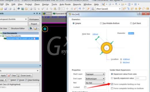 Altium Designer 13去除孔上锡膏的具体操作方法截图