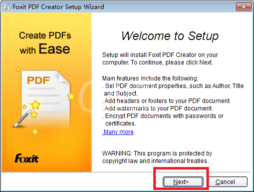 Foxit PDF Creator安装具体步骤截图