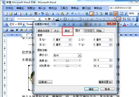 word2003中防止图片移动的设置方法截图