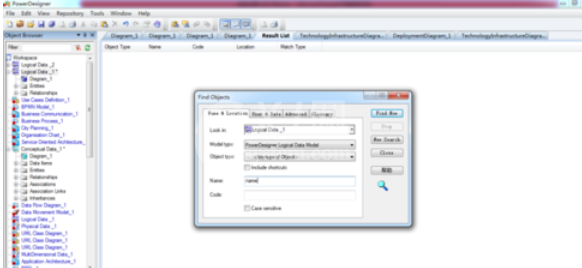 Power Designer中对象查询的使用方法介绍截图