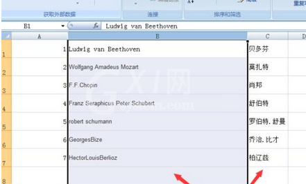 excel2007将数据分列整理的操作教程截图