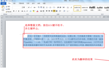 Word 2010完成语言翻译的具体操作步骤截图