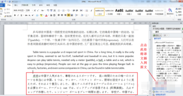 Word 2010完成语言翻译的具体操作步骤截图