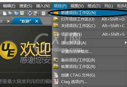 UltraEdit将新项目添加源代码的方法步骤截图