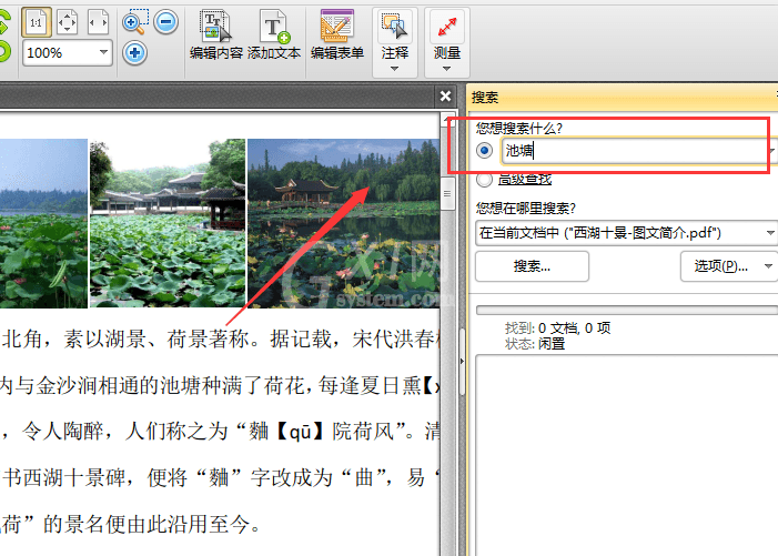 迅捷pdf编辑器在PDF文件中搜关键词的操作方法截图