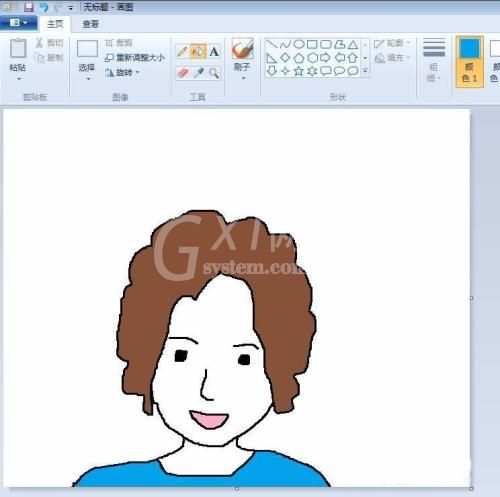 画图工具绘制卡通头像的具体方法截图