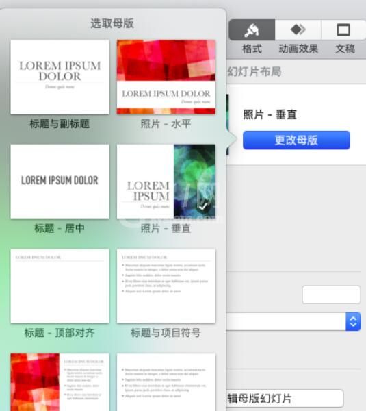 pages软件幻灯片母版更改具体方法截图
