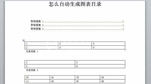 Word 2010设置自动生成图表目录的方法步骤截图