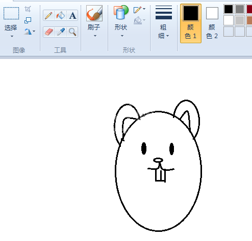 画图工具绘制小老鼠图像的详细步骤截图