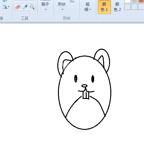 画图工具绘制小老鼠图像的详细步骤截图