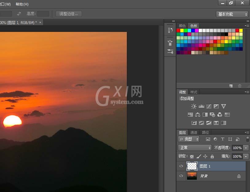 photoshop cs6绘制日出光照效果的操作步骤截图