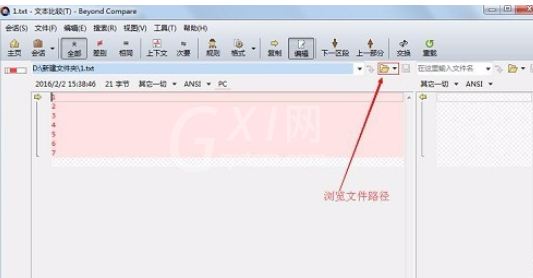 Beyond Compare进行文本比较的操作步骤截图