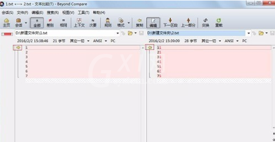 Beyond Compare进行文本比较的操作步骤截图