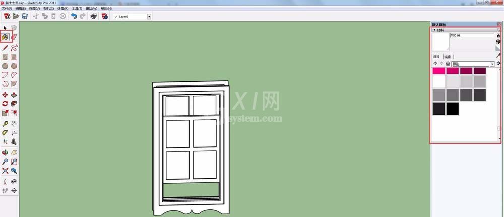 草图大师(SketchUp)制作一个漂亮玻璃门的操作教程截图