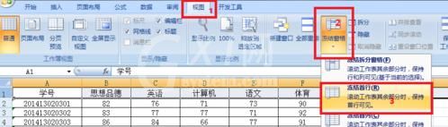 excel2007设置冻结窗口的操作教程截图