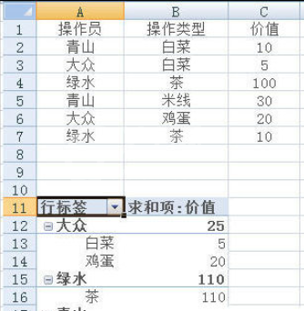 excel2007制作数据透视表的操作教程截图