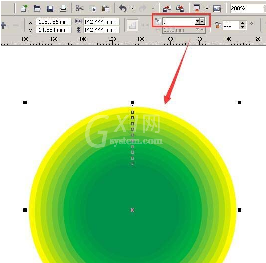 CorelDraw X4使用交互式调和工具制作渐变图的相关操作教程截图