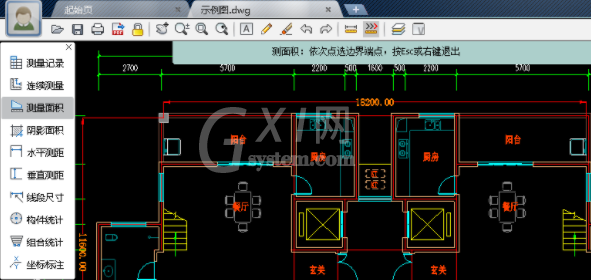 CAD迷你看图测量长度以及面积的操作教程截图