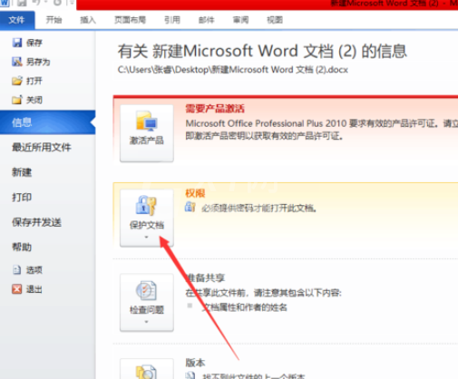 Office 2010加密文档的操作教程截图