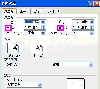 word2003进行页面设置的具体操作步骤截图