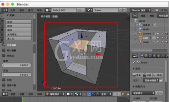 Blender中插入面的详细操作教程截图