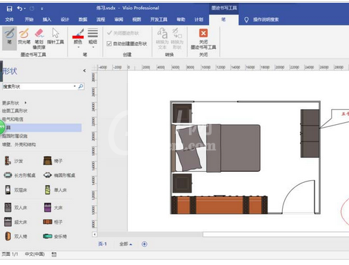 Microsoft Office Visio设置墨迹宽度的操作教程截图