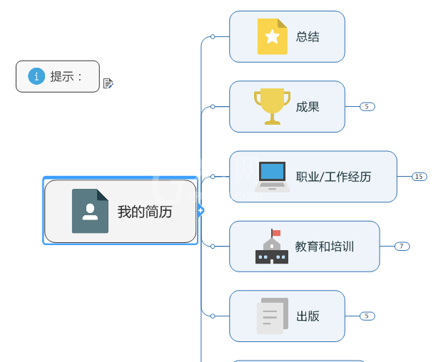 mindmanager制作个人简历的操作教程截图