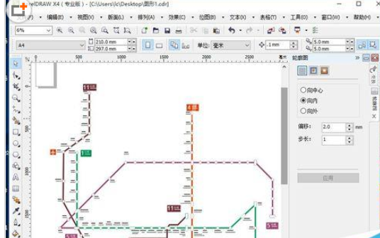 CorelDraw X4绘制深圳地铁线路图的操作教程截图