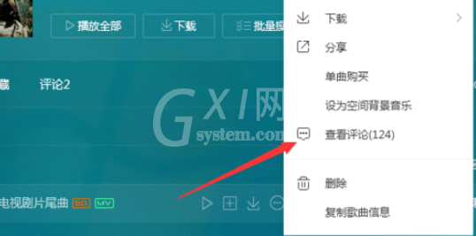 QQ音乐播放器中查看音乐评论记录的操作教程截图