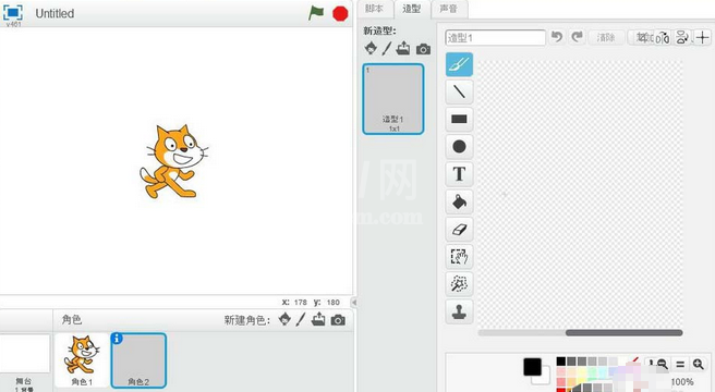 Scratch制作一个闪烁动态效果的操作教程截图