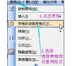 Microsoft Office 2003表格中自动套用格式的操作教程截图