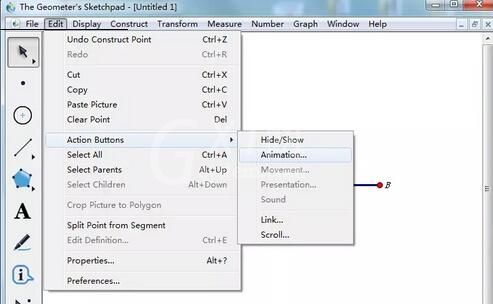 几何画板动作按钮设计动画的操作方法截图