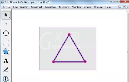 几何画板新建正三角形工具的操作过程截图