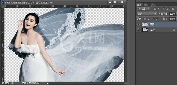 photoshop cs6利用通道快速扣取婚纱照的操作教程截图