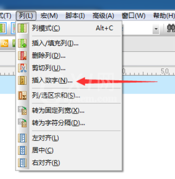 UltraEdit中列模式插入数字的具体操作方法截图