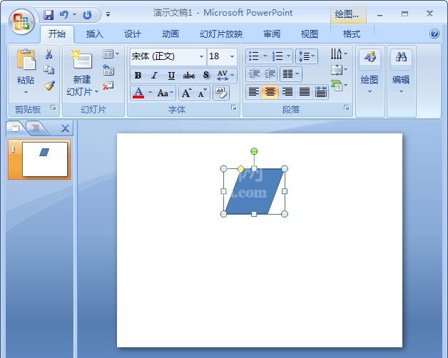 PowerPoint Viewer制作漂亮平行四边形排版样式的具体操作教程截图