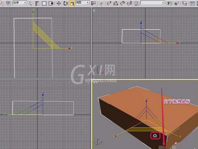 3Ds MAX中建模的长方体进行缩放的相关操作教程截图